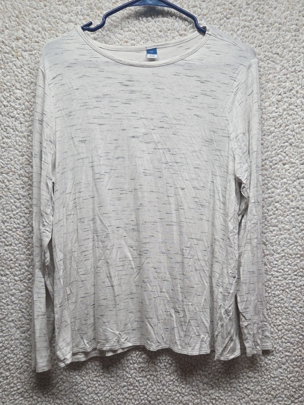 Old Navy Light Oatmeal Slub Long-Sleeve Crewneck Top